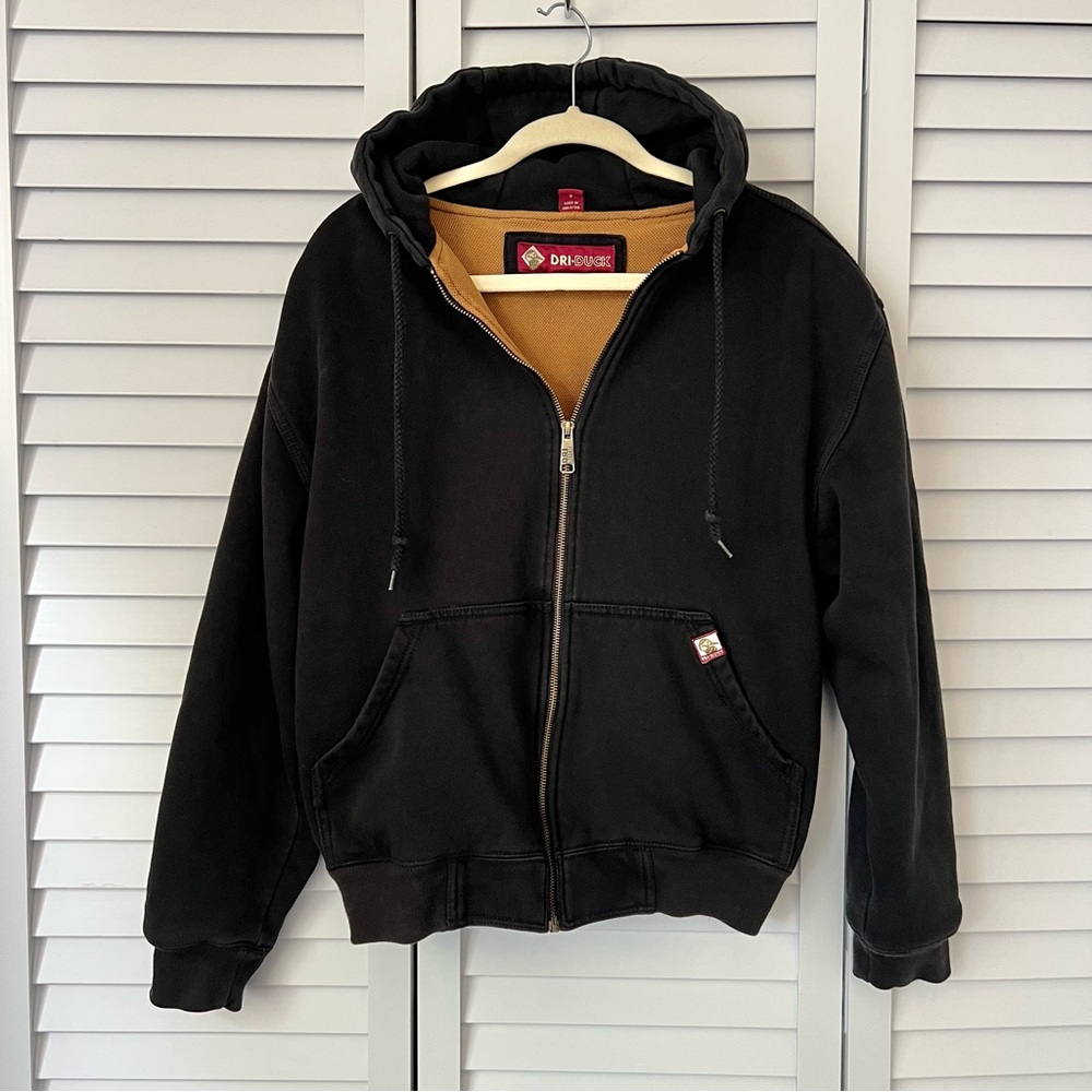 Dri Duck 7033 Crossfire zip up hoodie size small black brown